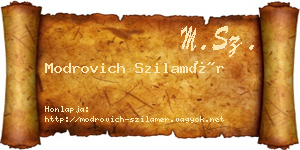 Modrovich Szilamér névjegykártya